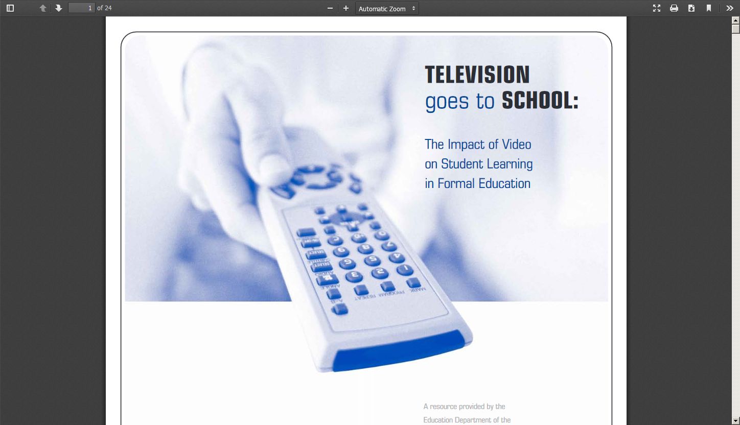 Television Goes to School: The Impact of Video on Student Learning in Formal Education