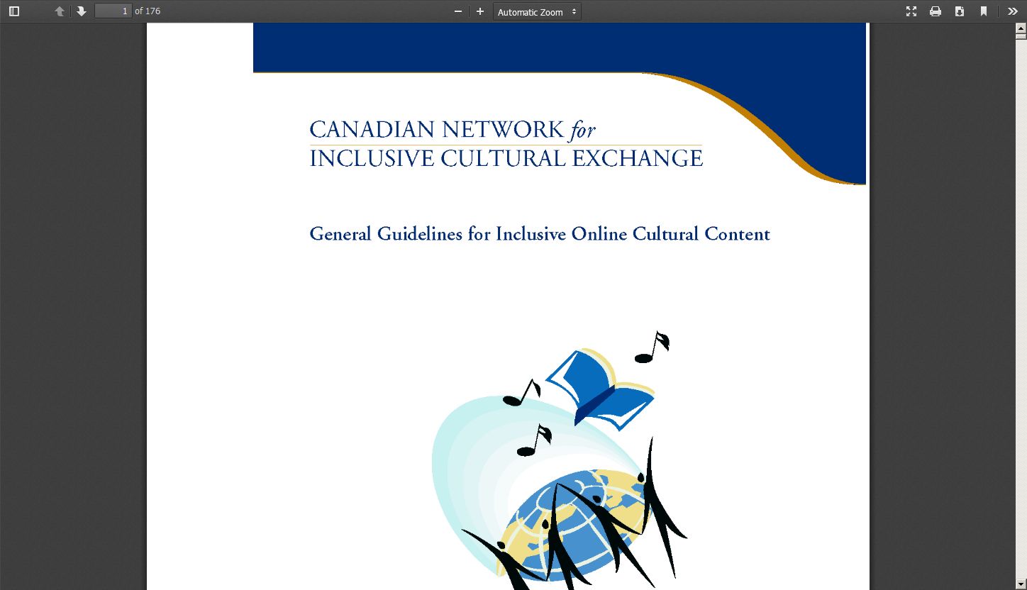 Canadian Network for Inclusive Cultural Exchange: General Guidelines for Inclusive Online Cultural Content