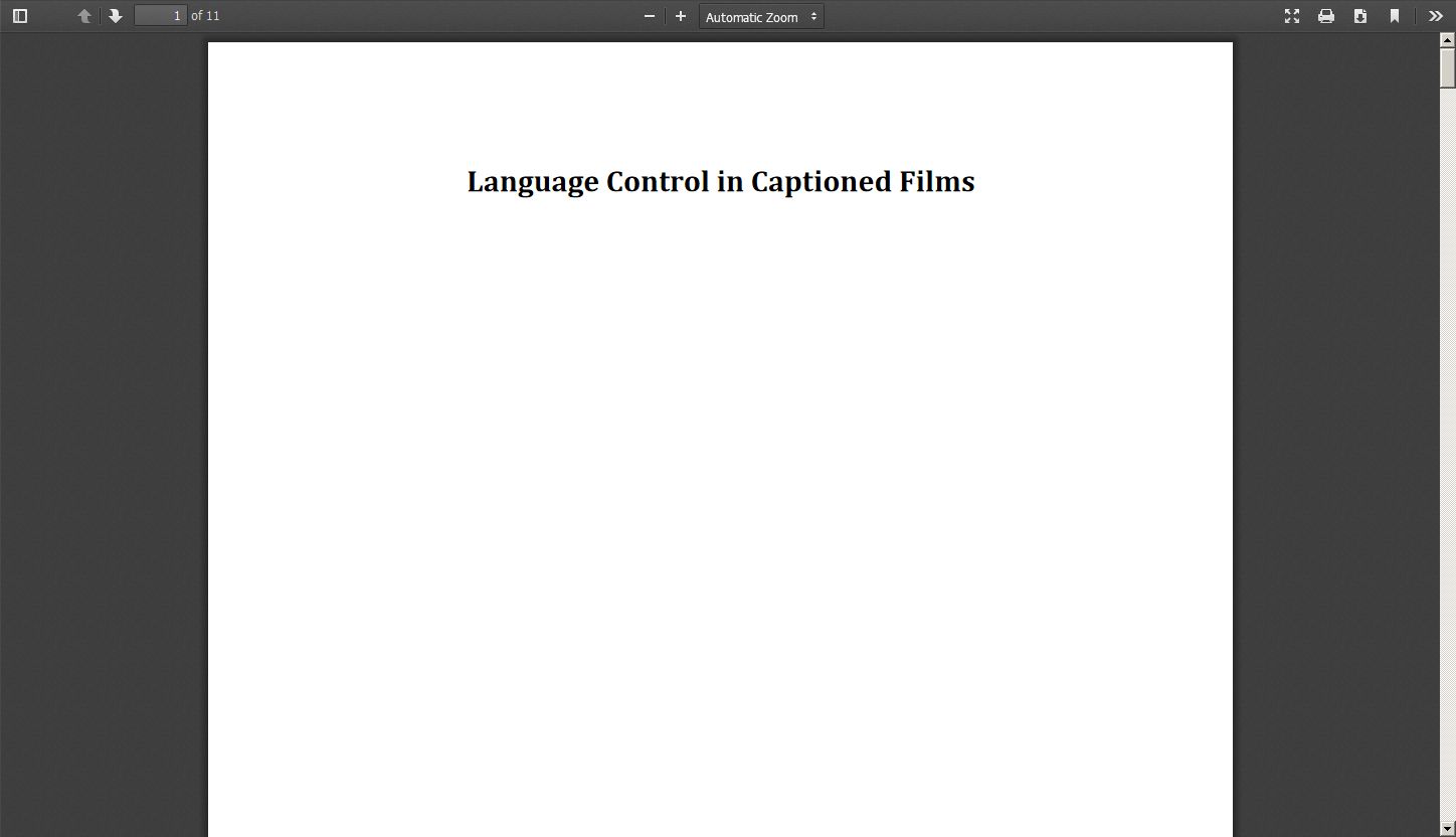 Language Control in Captioned Films