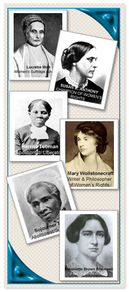 a series of photographs of important figures in women's history