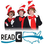 three women in cat in the hat costumes and the read captions across america logo