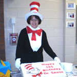dorothy ogden in her cat in the hat costume