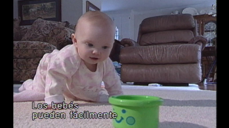 screen capture from the DCMP title 'The Baby Care Workshop: Safe and Sound'